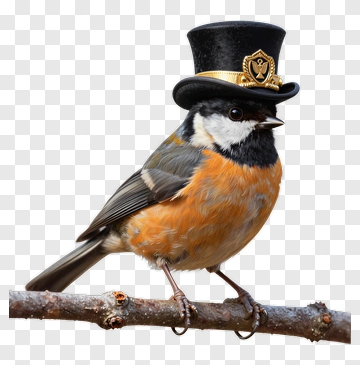 Bird Wearing Top Hat PNG