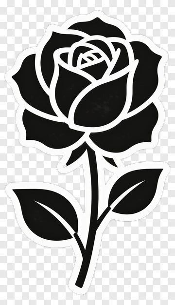 Black And White Rose Sticker PNG