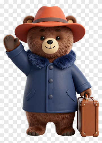 Friendly Bear Traveler PNG