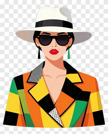 Confident Woman In Fashion Outfit PNG