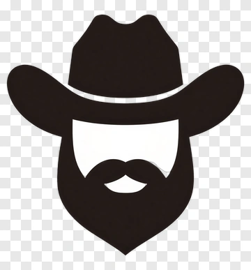 Cowboy Hat And Beard Icon PNG
