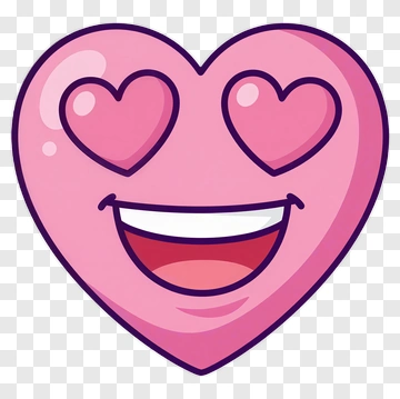 Pink Heart Emoji With Heart Eyes PNG