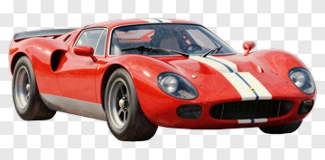 Red Race Car With White Stripes PNG