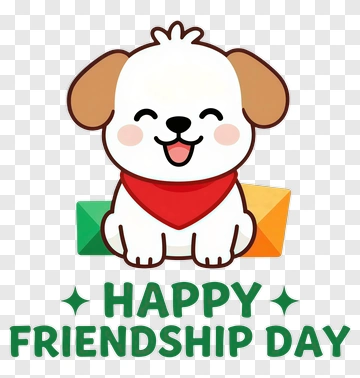 Happy Friendship Day Cartoon Dog PNG