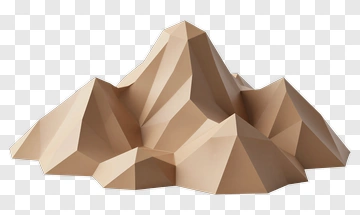 Brown Geometric Mountain PNG