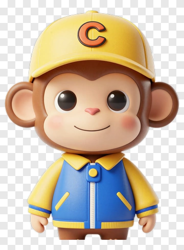 Capped Monkey Character PNG