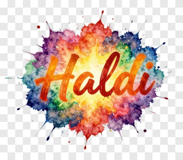 Haldi Watercolor Text Art PNG