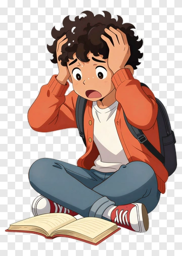 Child With Curly Hair Looking Stressed PNG