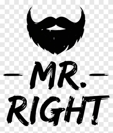 Mr Right Beard Logo PNG