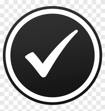 Black And White Checkmark Icon PNG