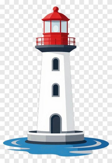 Lighthouse By The Sea PNG