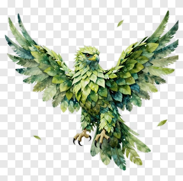 Eagle Made Of Leaves PNG
