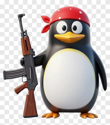 Penguin Pirate With Rifle PNG