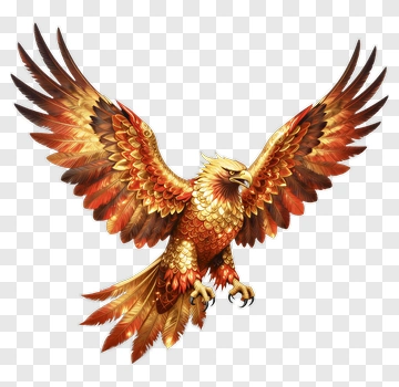 Golden Phoenix In Flight PNG