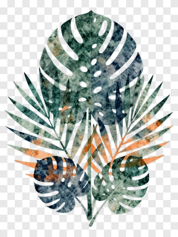 Tropical Leaf Composition PNG