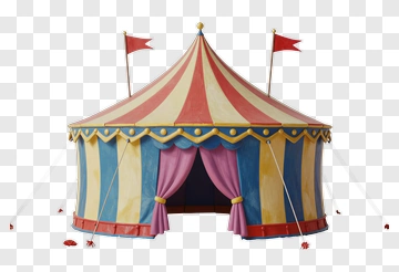 Circus Tent With Red Flags PNG