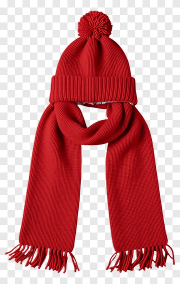 Red Beanie And Scarf Set PNG
