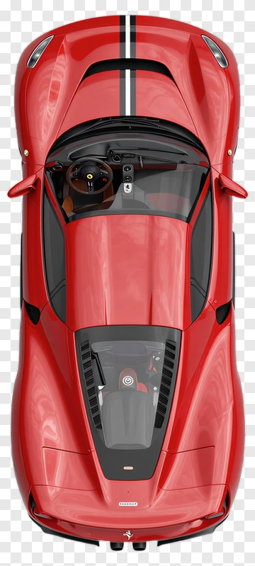 Red Sports Car Top Down View PNG