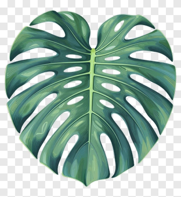 Monstera Leaf Shaped Like A Heart PNG