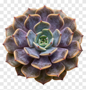 Succulent Plant With Purple And Green Leaves PNG