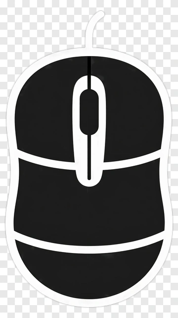 Black And White Computer Mouse Icon PNG