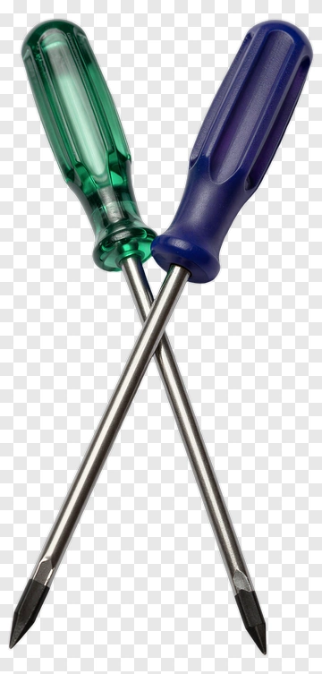 Green And Blue Screwdrivers Crossed PNG