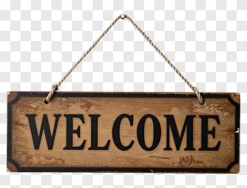 Welcome Sign Hanging On Wall PNG