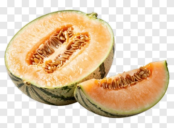 Halved Melon With Seed Slice PNG