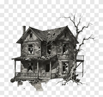 Abandoned House With Broken Windows PNG