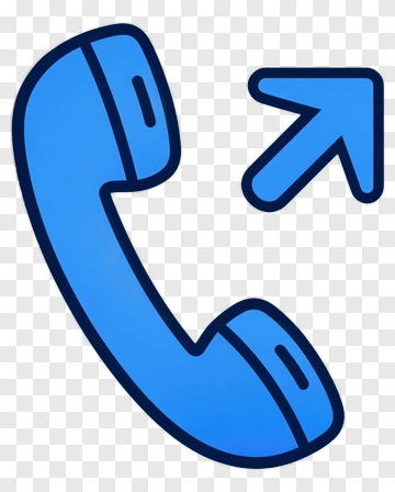 Blue Telephone With Arrow PNG