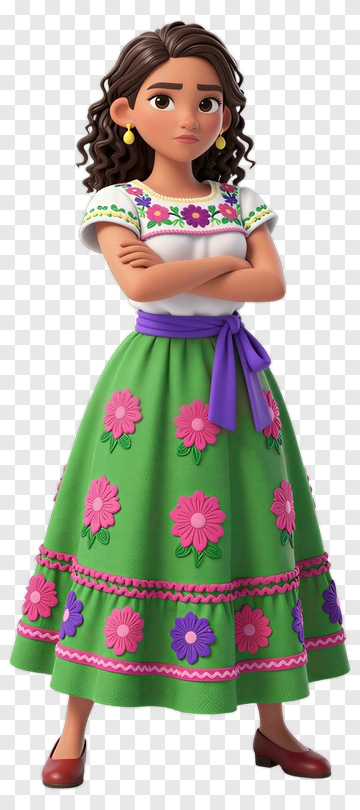 Girl In Traditional Mexican Dress PNG