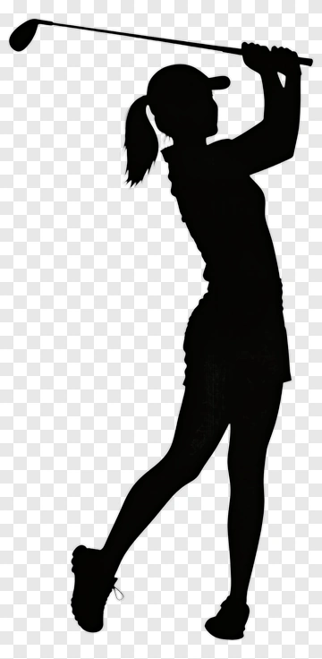 Golfer In Mid-swing Silhouette PNG