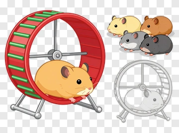 Hamster In Exercise Wheel PNG