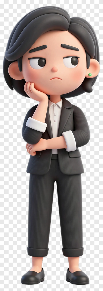 Pensive Businesswoman In Suit PNG
