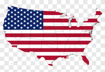 United States Map With American Flag Pattern PNG