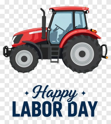 Happy Labor Day Tractor PNG