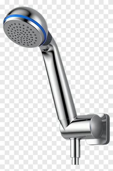 Modern Shower Head With Blue Accent PNG