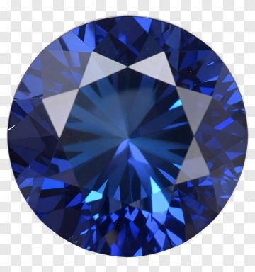 Round Blue Sapphire Gemstone PNG