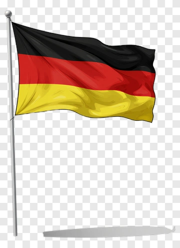 German Flag Waving In Wind PNG
