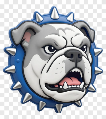 Bulldog Emblem With Spikes PNG