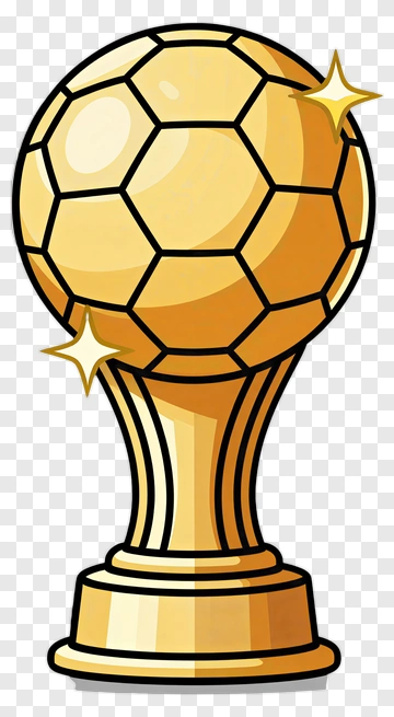 Golden Football Trophy With Stars PNG