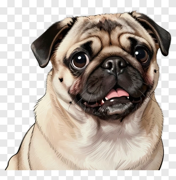 Pug Dog Portrait PNG
