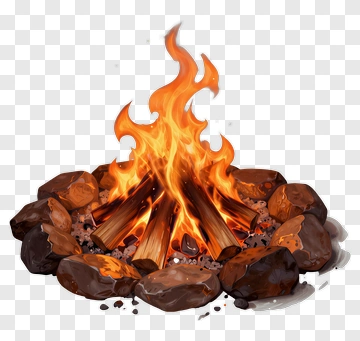Campfire With Logs And Embers PNG