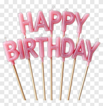 Pink Happy Birthday Candle PNG