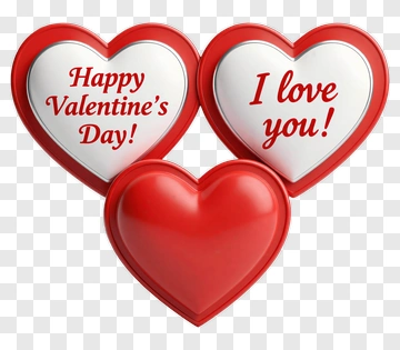 Valentine's Day Hearts With Messages PNG
