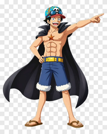 Luffy Pointing Forward With Confidence PNG