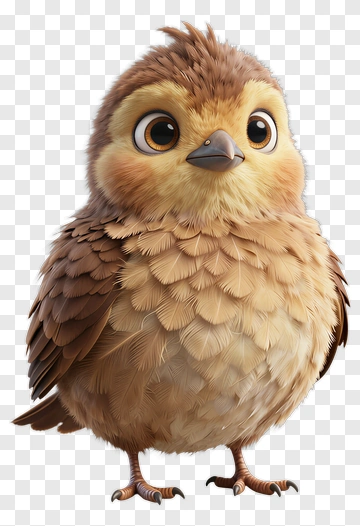 Cute Baby Bird With Big Eyes PNG
