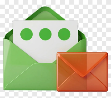 Green And Orange Envelope With Dot Card PNG