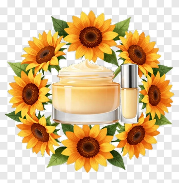 Sunflower Cream And Perfume PNG