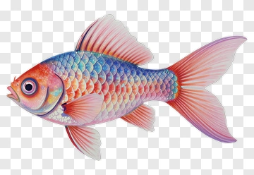 Colorful Goldfish Painting PNG